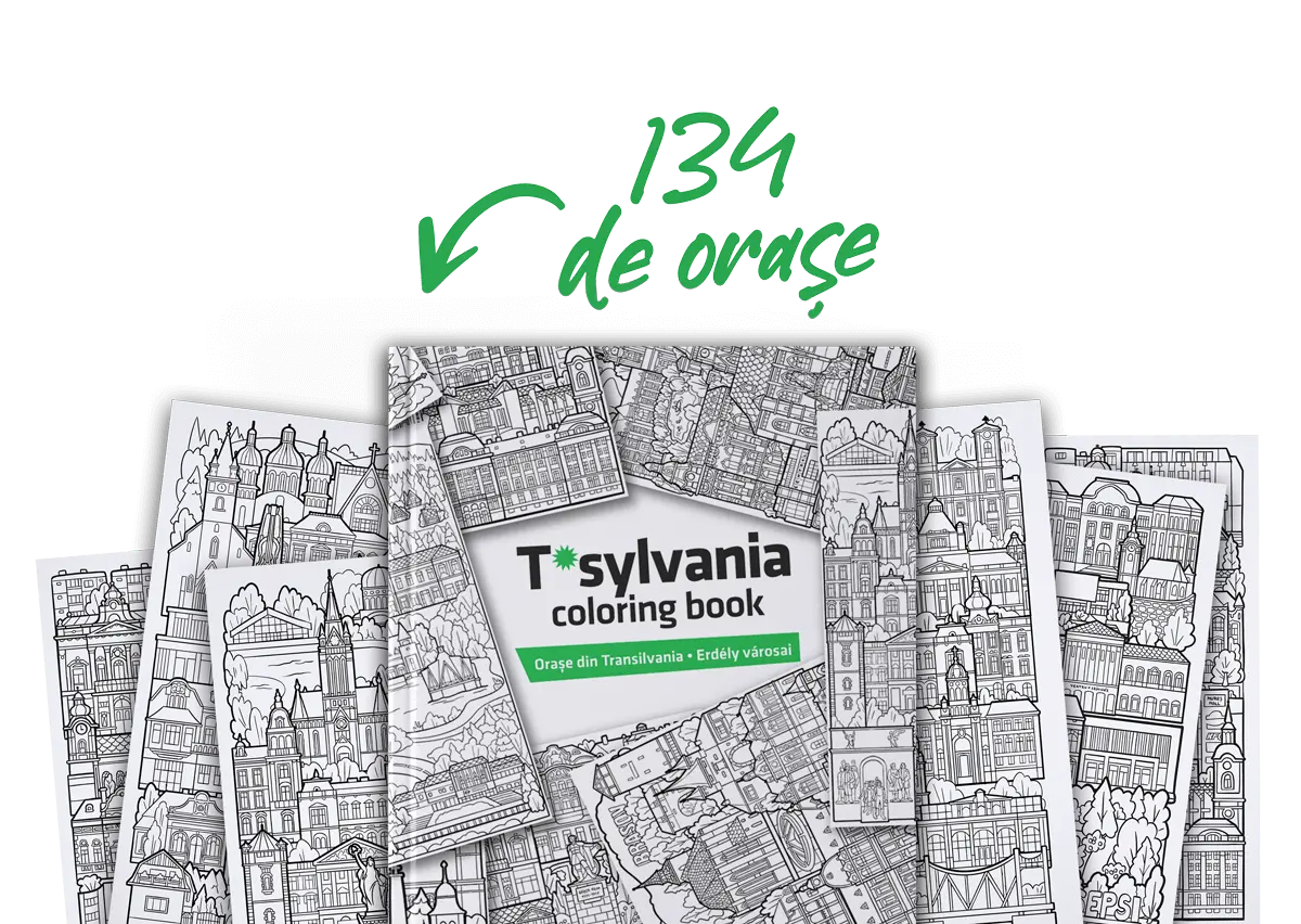 carte de colorat cu 134 orase din transilvania